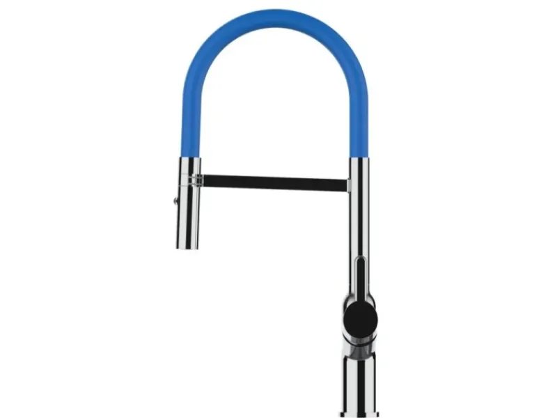 Best VIZIO Wasserhahn Küchenarmatur BOD mit 360° Schwenkbarem Auslauf Abnehmbare 2 Strahl Handbrause Verchromt Blau
