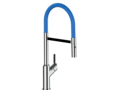 Best VIZIO Wasserhahn Küchenarmatur BOD mit 360° Schwenkbarem Auslauf Abnehmbare 2 Strahl Handbrause Verchromt Blau