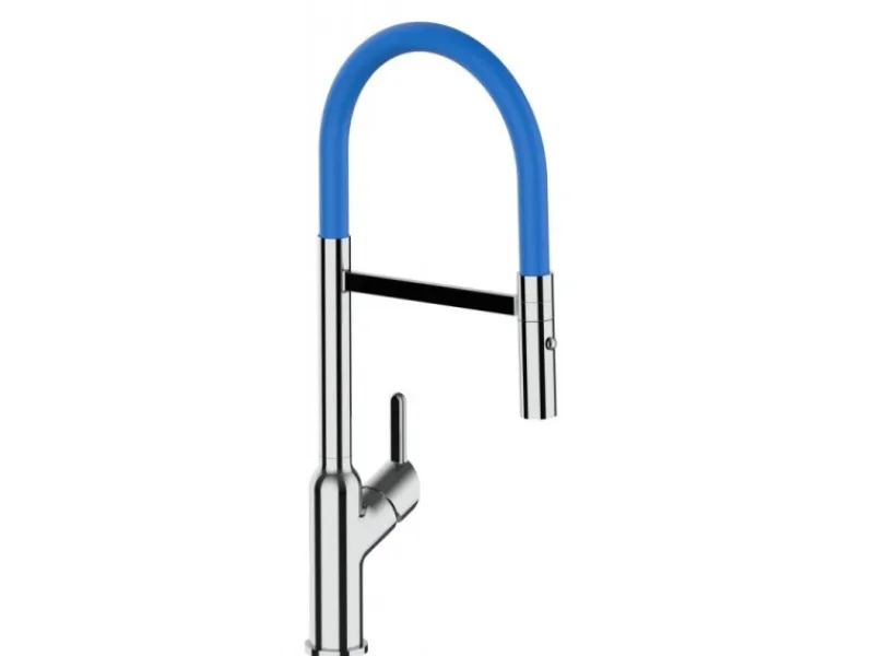 Best VIZIO Wasserhahn Küchenarmatur BOD mit 360° Schwenkbarem Auslauf Abnehmbare 2 Strahl Handbrause Verchromt Blau