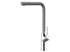 VIZIO Wasserhahn Küchenarmatur BOD mit 360° Schwenkbarem L Auslauf Verchromt Zement Granit< Einhebelmischer