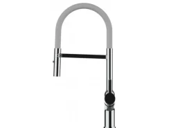 Einhebelmischer<VIZIO Wasserhahn Küchenarmatur BOD mit 360° Schwenkbarem Auslauf Abnehmbare 2 Strahl Handbrause Verchromt Grau