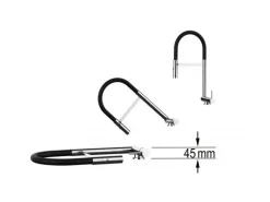 Sale VIZIO Wasserhahn Vorfenster Küchenarmatur Umklappbar 45 CM mit 360° Schwenkbarem Auslauf Abnehmbare 2 Strahl Handbrause Verchromt Rot
