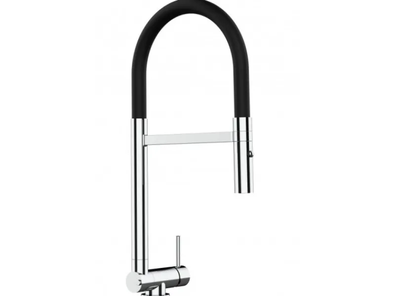 Discount VIZIO Wasserhahn Vorfenster Küchenarmatur Umklappbar 45 CM mit 360° Schwenkbarem Auslauf Abnehmbare 2 Strahl Handbrause Verchromt Schwarz