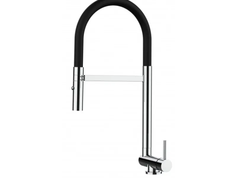 Discount VIZIO Wasserhahn Vorfenster Küchenarmatur Umklappbar 45 CM mit 360° Schwenkbarem Auslauf Abnehmbare 2 Strahl Handbrause Verchromt Schwarz