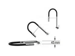 Outlet VIZIO Wasserhahn Vorfenster Küchenarmatur Umklappbar 45 CM mit 360° Schwenkbarem Auslauf Abnehmbare 2 Strahl Handbrause Verchromt   Türkis