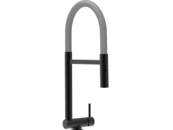 Sale VIZIO Wasserhahn Vorfenster Küchenarmatur Umklappbar 45 CM mit 360° Schwenkbarem Auslauf Abnehmbare 2 Strahl Handbrause Schwarz Matt Grau