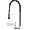 Best VIZIO Wasserhahn Vorfenster Küchenarmatur Umklappbar 6 CM LINKER HEBEL 360° Schwenkbarem Auslauf Abnehmbare 2 Strahl Brause Verchromt   Schwarz