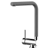 Einhebelmischer<VIZIO Wasserhahn Vorfenster Küchenarmatur Umklappbar 6 CM LINKER HEBEL mit 360° Schwenkbarem L Auslauf Verchromt   Zement Granit
