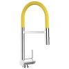 Outlet VIZIO Wasserhahn Vorfenster Küchenarmatur Umklappbar 6 CM mit 360° Schwenkbarem Auslauf Abnehmbare 2 Strahl Handbrause Verchromt   Gelb