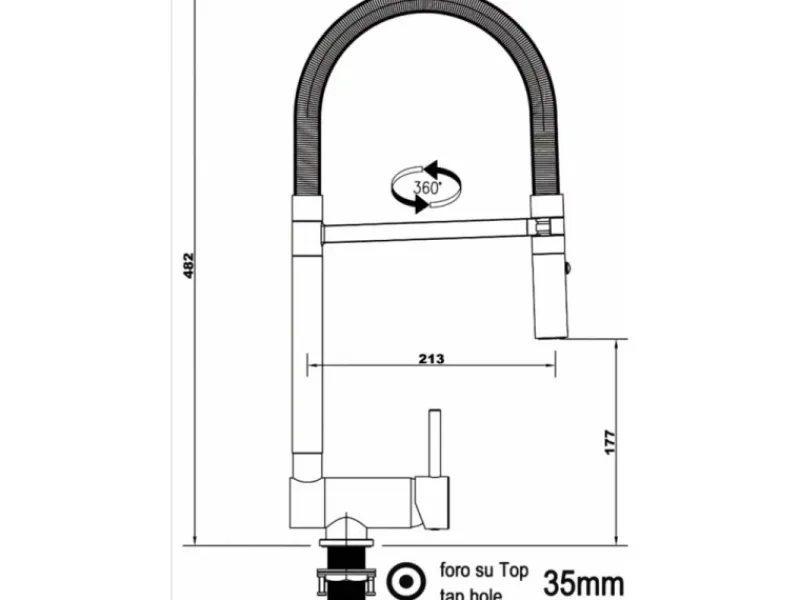 Outlet VIZIO Wasserhahn Vorfenster Küchenarmatur Umklappbar 6 CM mit 360° Schwenkbarem Auslauf Abnehmbare 2 Strahl Handbrause Verchromt Gelb