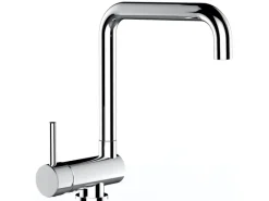 VIZIO Wasserhahn Vorfenster Küchenarmatur Umklappbar 6 CM LINKER HEBEL mit 360° Schwenkbarem N Auslauf Verchromt< Einhebelmischer