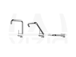 VIZIO Wasserhahn Vorfenster Küchenarmatur Umklappbar 6 CM LINKER HEBEL mit 360° Schwenkbarem N Auslauf Verchromt< Einhebelmischer