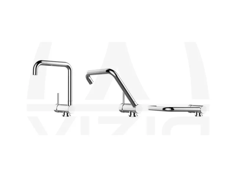 VIZIO Wasserhahn Vorfenster Küchenarmatur Umklappbar 6 CM LINKER HEBEL mit 360° Schwenkbarem N Auslauf Verchromt< Einhebelmischer