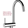 Best VIZIO Wasserhahn Vorfenster Küchenarmatur Umklappbar 6 CM LINKER HEBEL mit 360° Schwenkbarem U Auslauf Verchromt