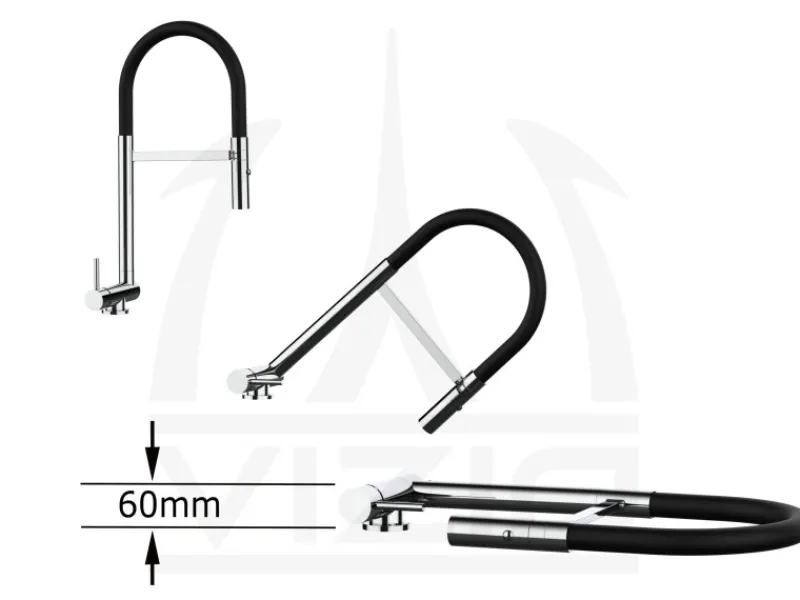 Sale VIZIO Wasserhahn Vorfenster Küchenarmatur Umklappbar 6 CM LINKER HEBEL mit 360° Schwenkbarem Auslauf Abnehmbare 2 Strahl Brause Verchromt Rot