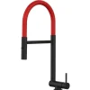 Best VIZIO Wasserhahn Vorfenster Küchenarmatur Umklappbar 45 CM mit 360° Schwenkbarem Auslauf Abnehmbare 2 Strahl Handbrause Schwarz Matt   Rot