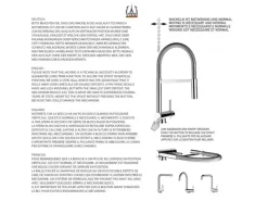 VIZIO Wasserhahn Vorfenster Küchenarmatur Umklappbar 6 CM mit 360° Schwenkbarem Auslauf Abnehmbare 2 Strahl Handbrause Schwarz Matt   Weiß< Einhebelmischer
