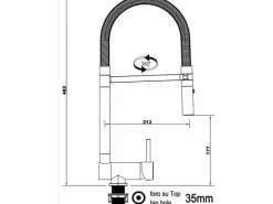 VIZIO Wasserhahn Vorfenster Küchenarmatur Umklappbar 6 CM mit 360° Schwenkbarem Auslauf Abnehmbare 2 Strahl Handbrause Verchromt   Blau< Einhebelmischer