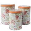 Online Vorratsdose 3-er Set Blumen-Motiv Rund Bunt