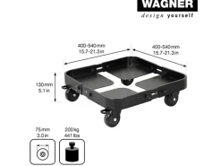 Wagner design yourself Töpfe<Wagner design Pflanzenroller Sun City 0816 Schwarz