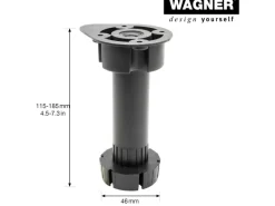 Hot Wagner design yourself Wagner Sockelverstellfuß Justierbar L 115-185 mm Schwarz 4 Stück