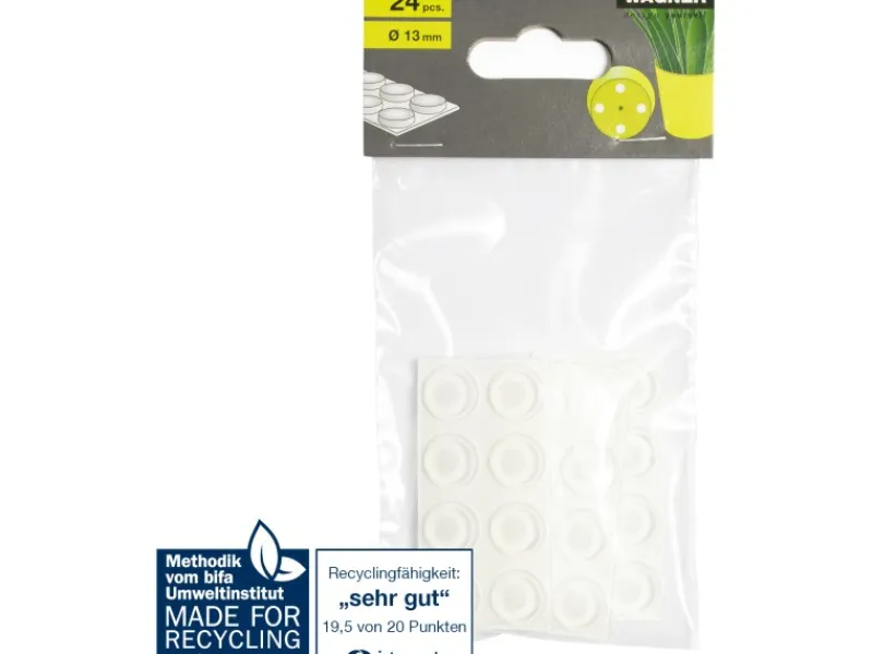 Discount Wagner design yourself Wagner Topffüße Set Selbstklebend Transparent Ø 13 mm