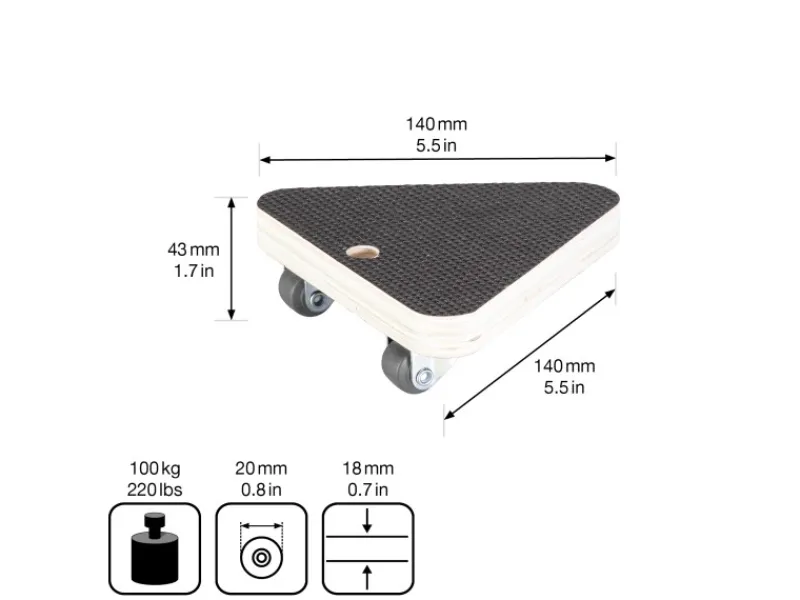 Wagner Transporthilfe Tragkraft 100 kg Dreieckig 14 cm Pappel FSC®< Kühlschränke