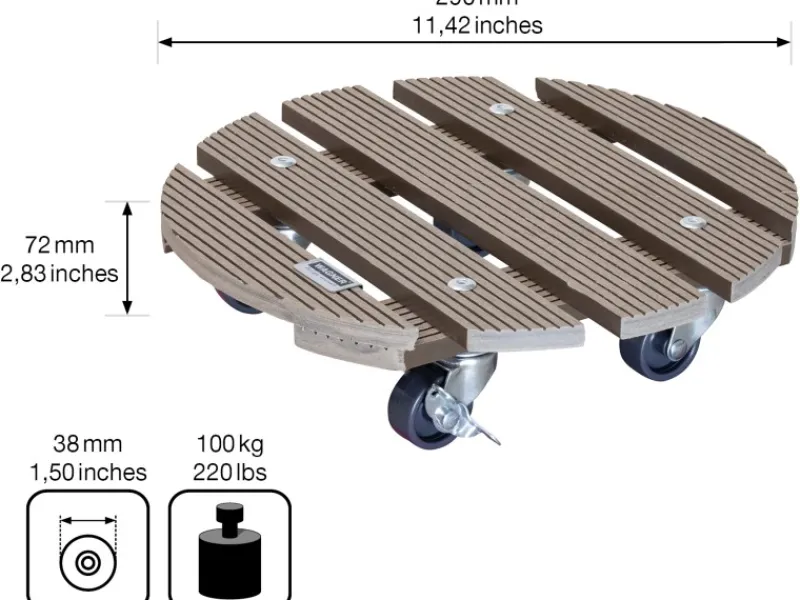 Sale Wagner design yourself Wagner WPC Pflanzenroller GH 0536 Ø 29 cm Taupe FSC®