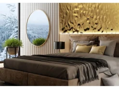 WALLFACE 27823 OCEAN Gold Wandpaneel in Metall-Optik Spiegelnd Gold 2600 mm x 1000 mm x 8,24 mm 2,6 m2 Gold< Kühlschränke