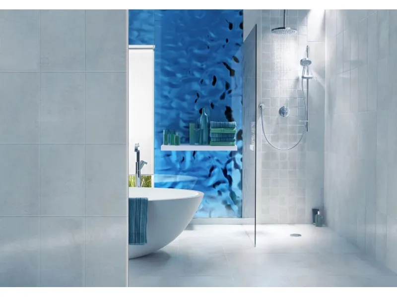 Kühlschränke<WALLFACE 27047 OCEAN Ice Blue Wandpaneel Metall-Optik Blau lichtBlau 2600 mm x 1000 mm x 8,24 mm 2,6 m2 Blau