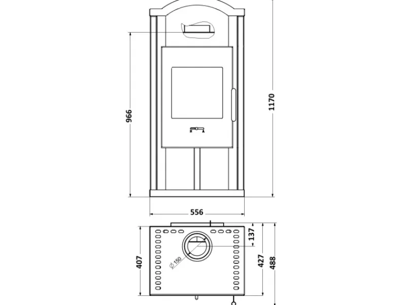 Wamsler Herde<Küchenofen Naturstein Grau 6 kW