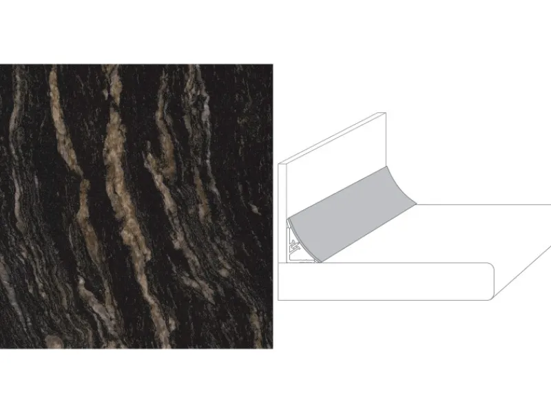 Wandabschlussleiste System Plus 300 cm x 3 cm Marmor St. Laurent (C172 SI)< Küchenrückwände