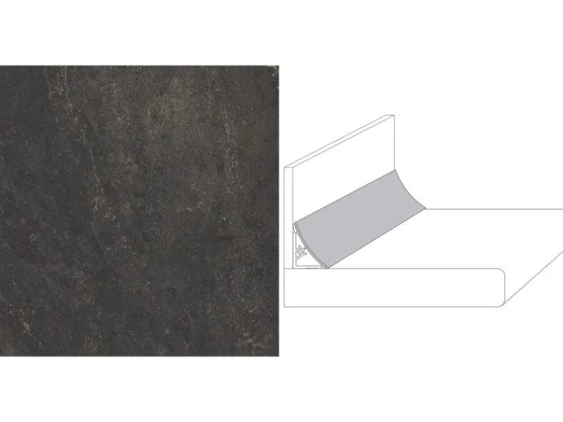 Sale Wandabschlussleiste System Plus 300 cm x 3 cm Bronzit Schwarz (BZ173 SI)