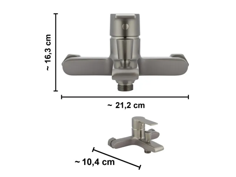 Einhebelmischer<Wannenarmatur Bisenzio Einhebel Gunmetal