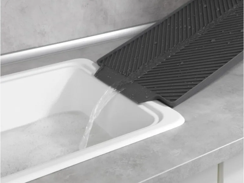 Discount Wenko Abtropfmatte Linea 40 cm x 3 cm x 30 cm Grau