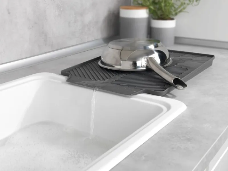 Discount Wenko Abtropfmatte Linea 40 cm x 3 cm x 30 cm Grau