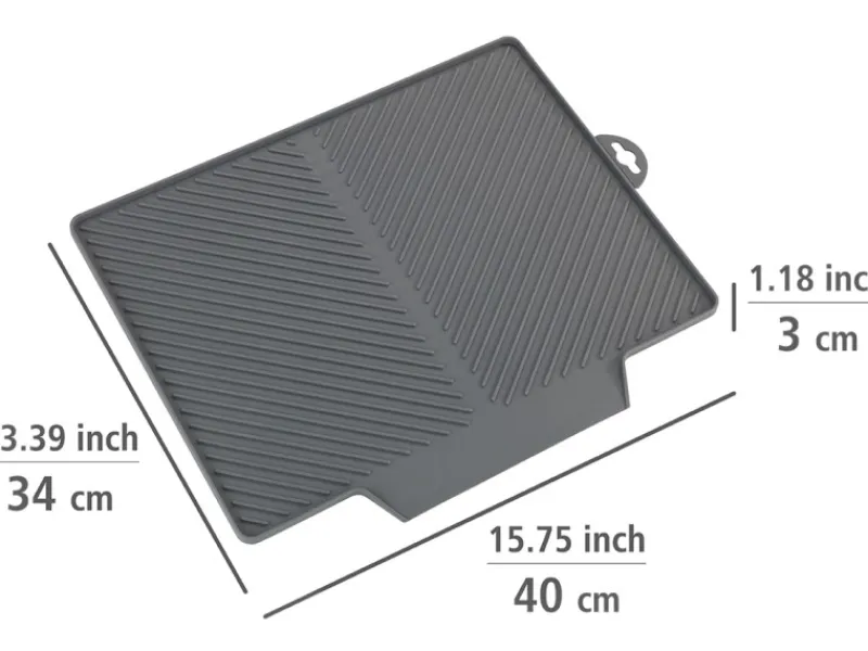 Wenko Küchenhelfer<Abtropfmatte Nelia Maxi Kunststoff 40 cm x 35 cm Grau