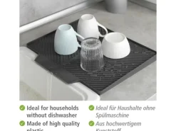 Wenko Küchenhelfer<Abtropfmatte Nelia Maxi Kunststoff 40 cm x 35 cm Grau
