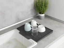 Wenko Küchenhelfer<Abtropfmatte Nelia Maxi Kunststoff 40 cm x 35 cm Grau
