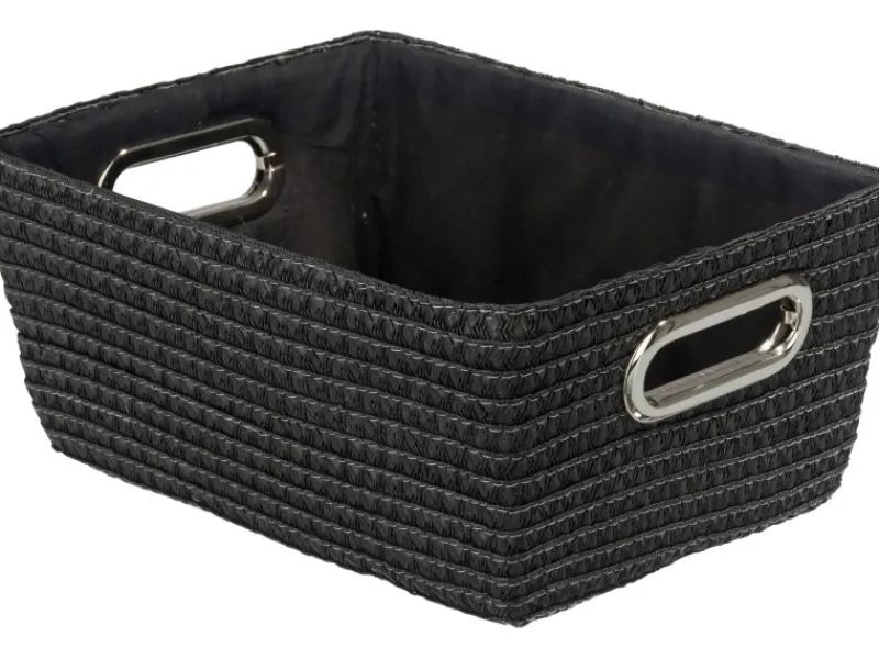 Online Wenko Aufbewahrungskorb Chromo Black 28 cm x 12 cm x 19,5 cm Schwarz