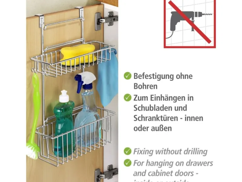 Wenko Küchen-Ordnungssysteme|Küchenregale<Einhängregal Flexi mit 2 Ablagen