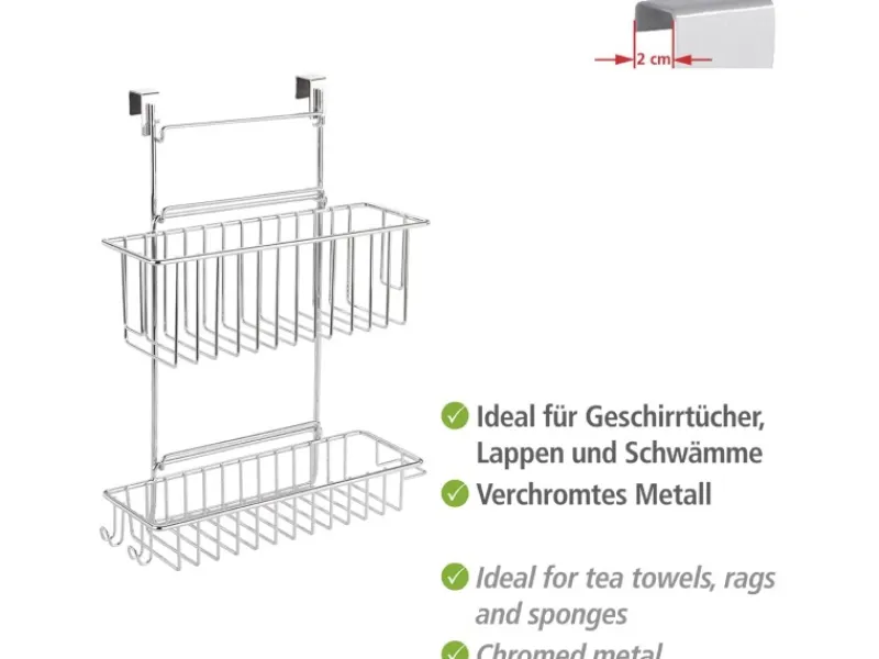 Wenko Küchen-Ordnungssysteme|Küchenregale<Einhängregal Flexi mit 2 Ablagen