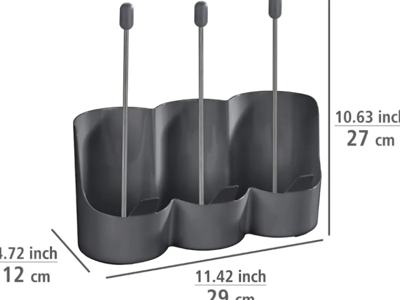 Wenko Küchenhelfer<Flaschenhalter Filia 29 cm x 27 cm x 12,5 cm Schwarz