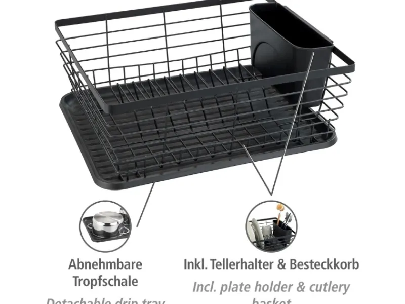 Wenko Geschirrabtropfer Drip Schwarz< Küchenhelfer