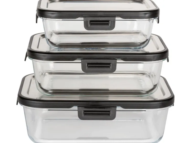 Wenko Vorratsdosen|Vorratsbehälter<Glas Frischhaltedose Steel Black Outdoor Kitchen 1,5 l