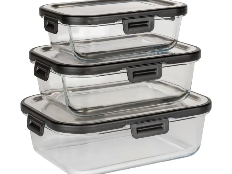 Wenko Vorratsdosen|Vorratsbehälter<Glas Frischhaltedose Steel Black Outdoor Kitchen 1 l