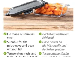 Wenko Glas Frischhaltedose Steel Black Outdoor Kitchen 0,6 l