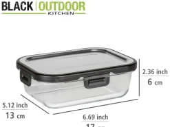Wenko Glas Frischhaltedose Steel Black Outdoor Kitchen 0,6 l