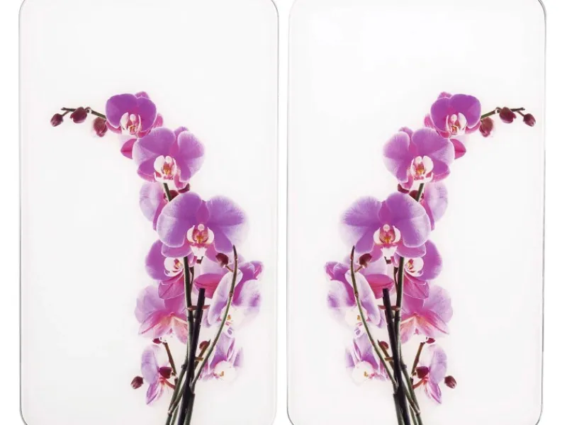 Wenko Herdabdeckplatte Universal Orchideenblüte 2er-Set für alle Herdarten