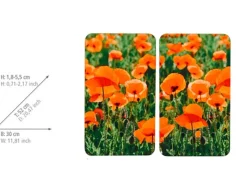 Best Wenko Herdabdeckplatte Universal Mohnfeld 2er-Set für alle Herdarten
